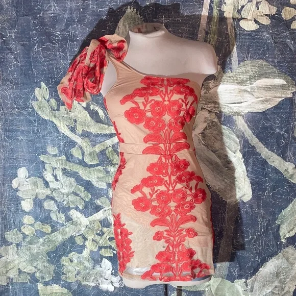 For Love & Lemons Temecula One Shoulder Mini Dress